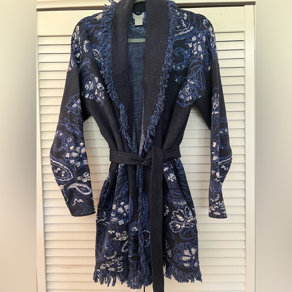 Chico's Blue Floral Cardigan
